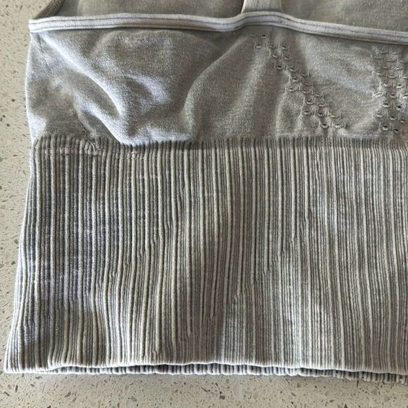 NWOT Free People Good Karma Hi Neck Gray M/L Sports Bra Top Movement Gym - Picture 7 of 16